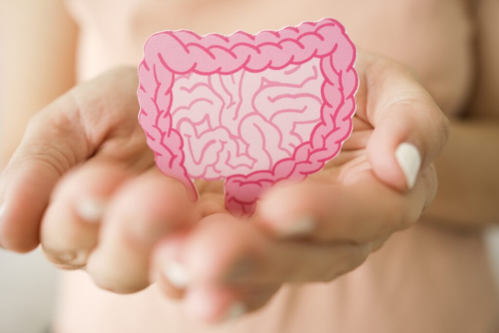 Woman fixing the gut microbiome